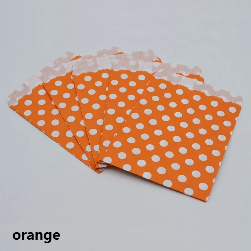 25pcs/lot 13*18cm Dot Paper Bag Candy Cookies Cupcake Bags Kids Birthday Party Foods Packaging Supplies Wedding Decoration
