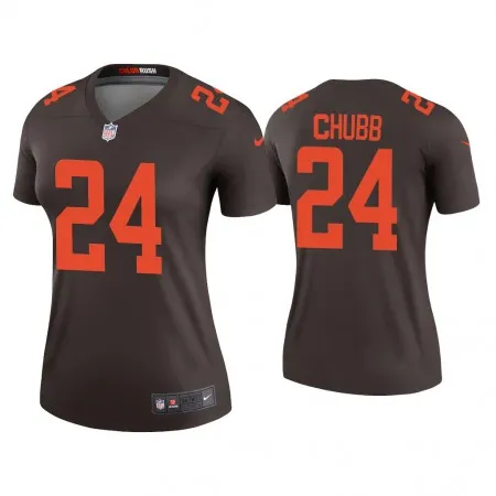 Women's Cleveland Browns #24 Nick Chubb 2020 New Brown Stitched Jersey(Run Small) XHMF