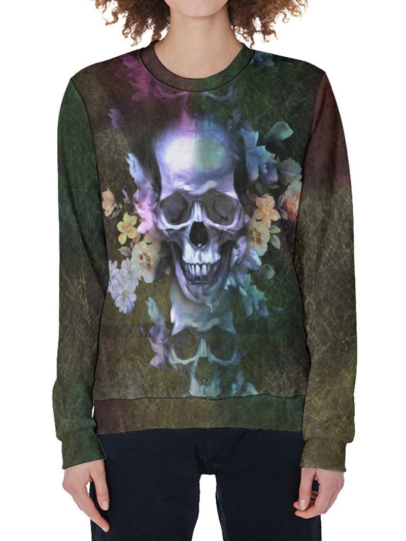 Skull Floral Graphic Women's Sweatshirt