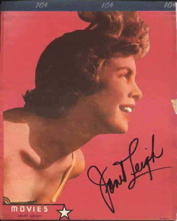 Janet Leigh autographed signed 1950 vintage 8x10 color Photo Poster painting tablet IN PERSON