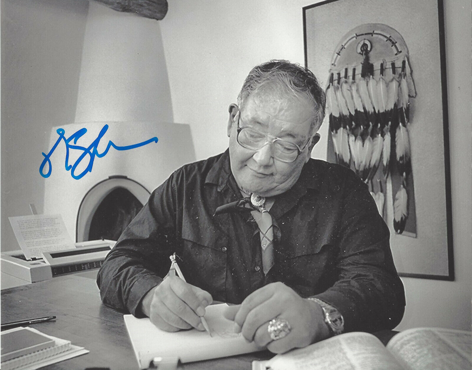 AUTHOR N. SCOTT MOMADAY SIGNED AUTHENTIC 8X10 Photo Poster painting B w/COA NATIVE WRITER LEGEND