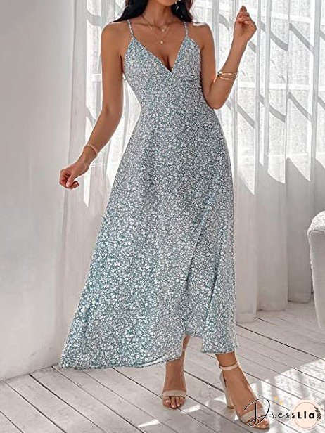 Women's Dresses Printed Sling Bare Back Sleeveless Dress