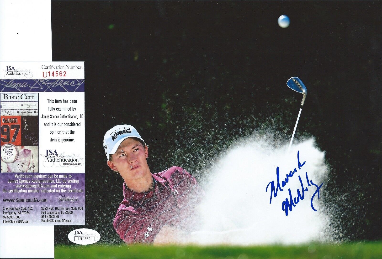 MAVERICK MCNEALY Signed Autographed 8x10 Photo Poster painting PGA Open Masters Golf JSA COA 1