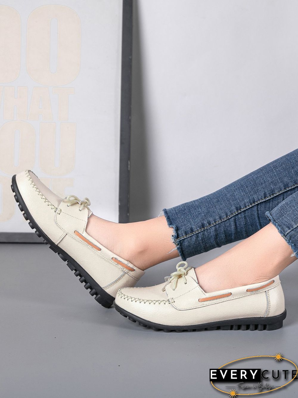 Retro Casual Simple Lace-up Flat Shoes