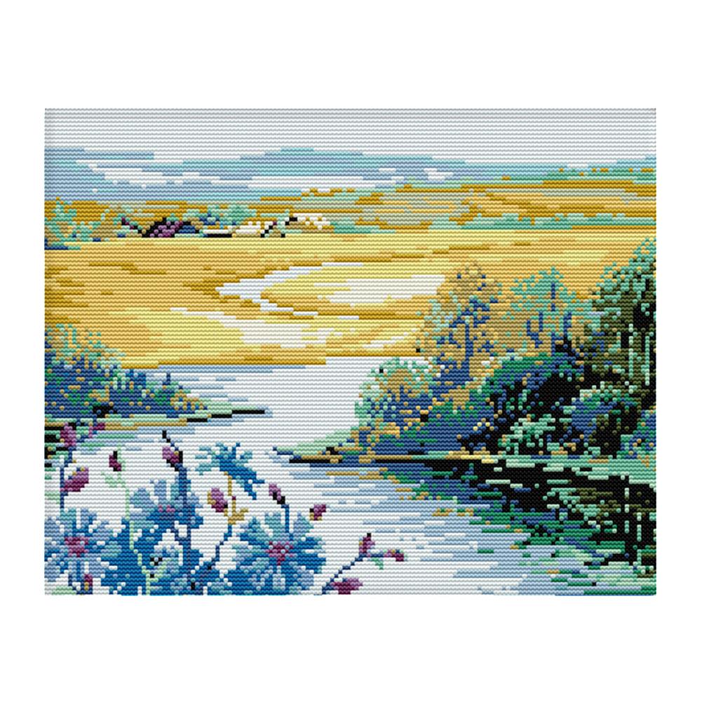 

Spring Flowers Bloom - 14CT Stamped Cross Stitch - 34*29cm, 501 Original
