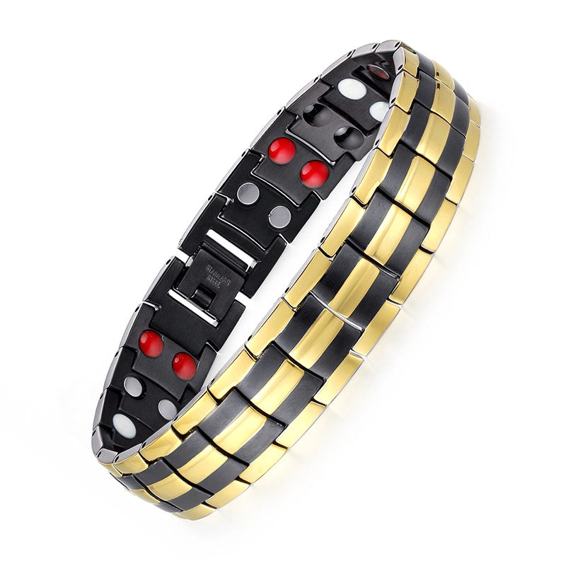 Special Fashion Simple Titanium Steel Bracelet Turtle Back Stainless Steel Bracelet Titanium Magnetic Negative Ion Energy Men’s Bracelet