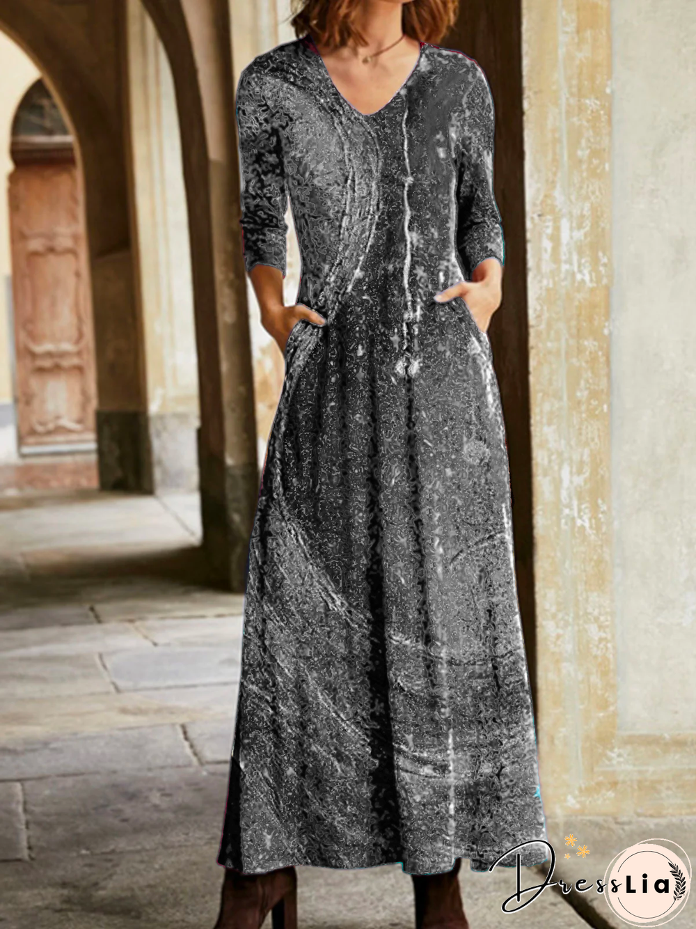 Plus size Printed Casual Knitting Dress