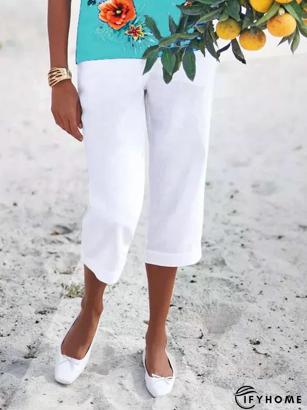 Plain Loose Cotton Casual Pants | IFYHOME