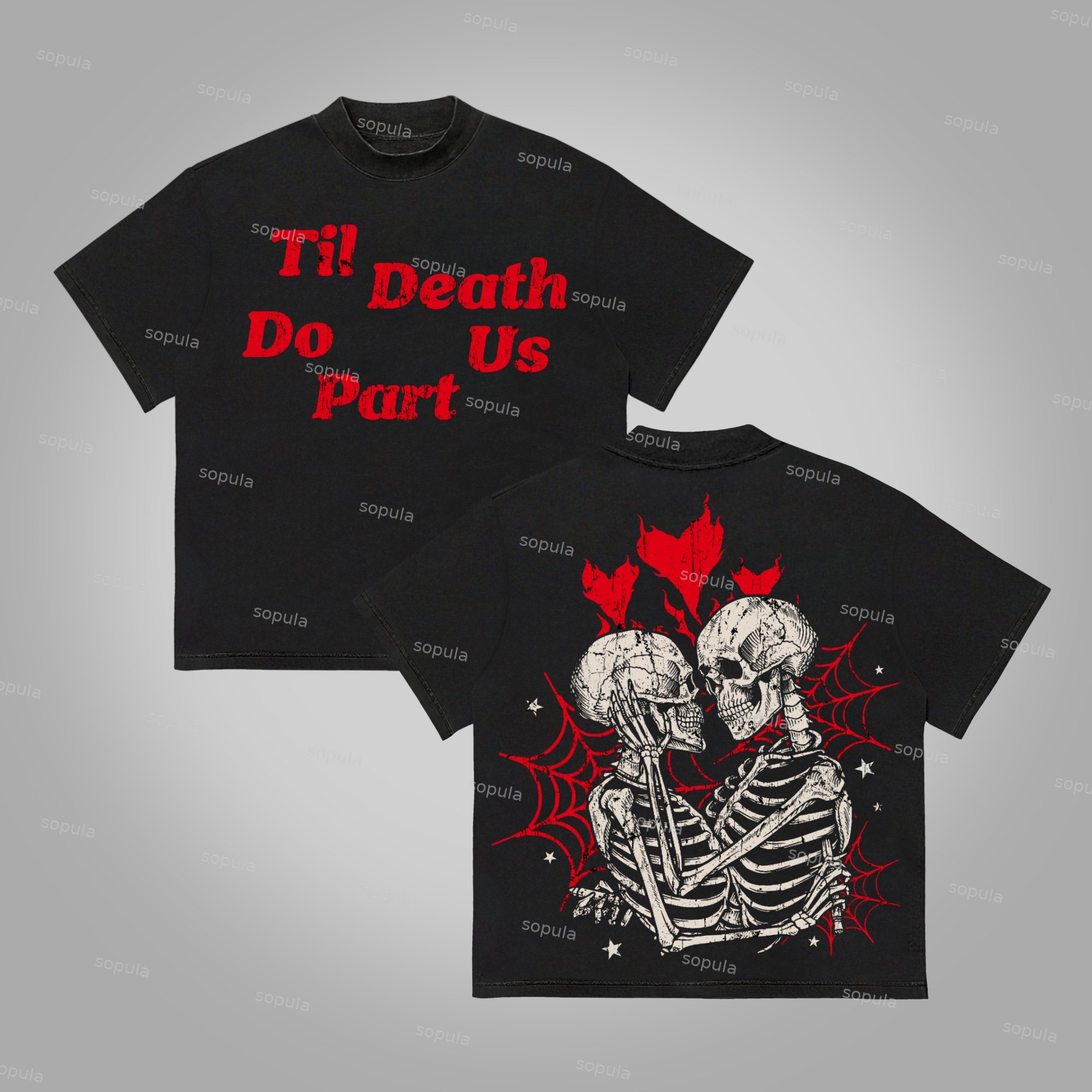 Sopula Til Death Do Us Part Make Old Vintage Printed Graphics Cotton T-Shirt