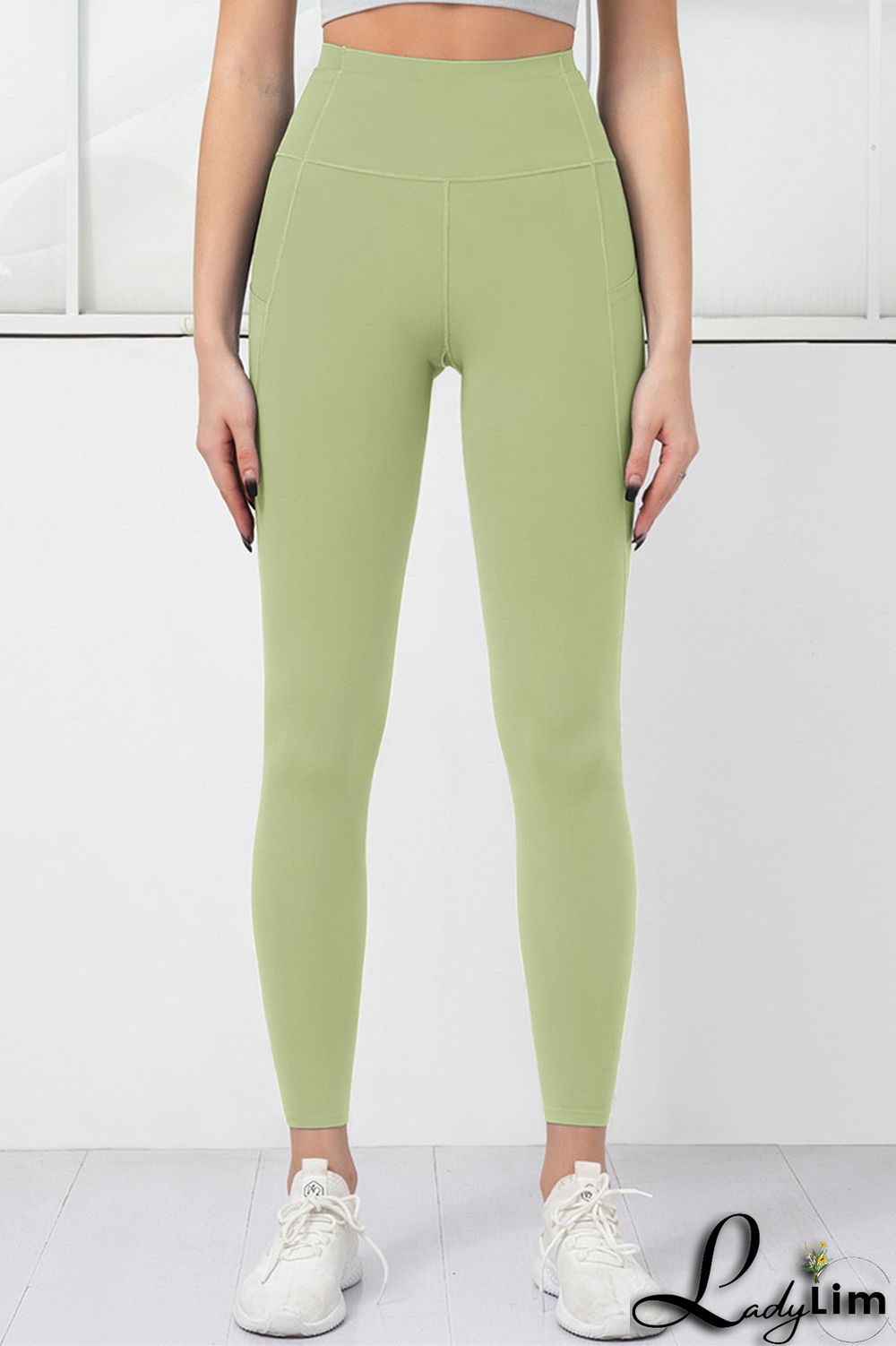 Orange Pink Casual Sportswear Solid Basic Skinny High Waist Trousers