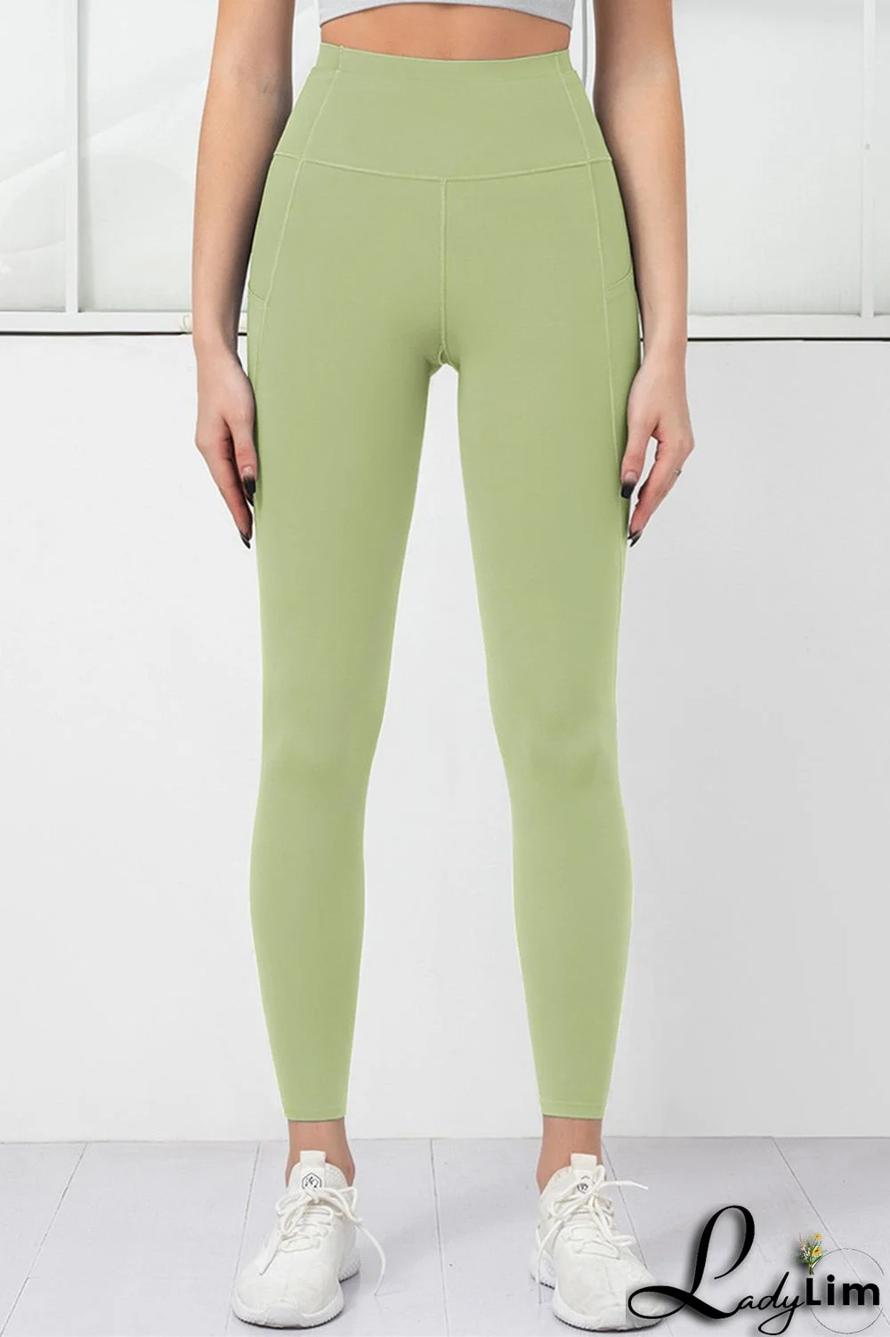 Orange Pink Casual Sportswear Solid Basic Skinny High Waist Trousers