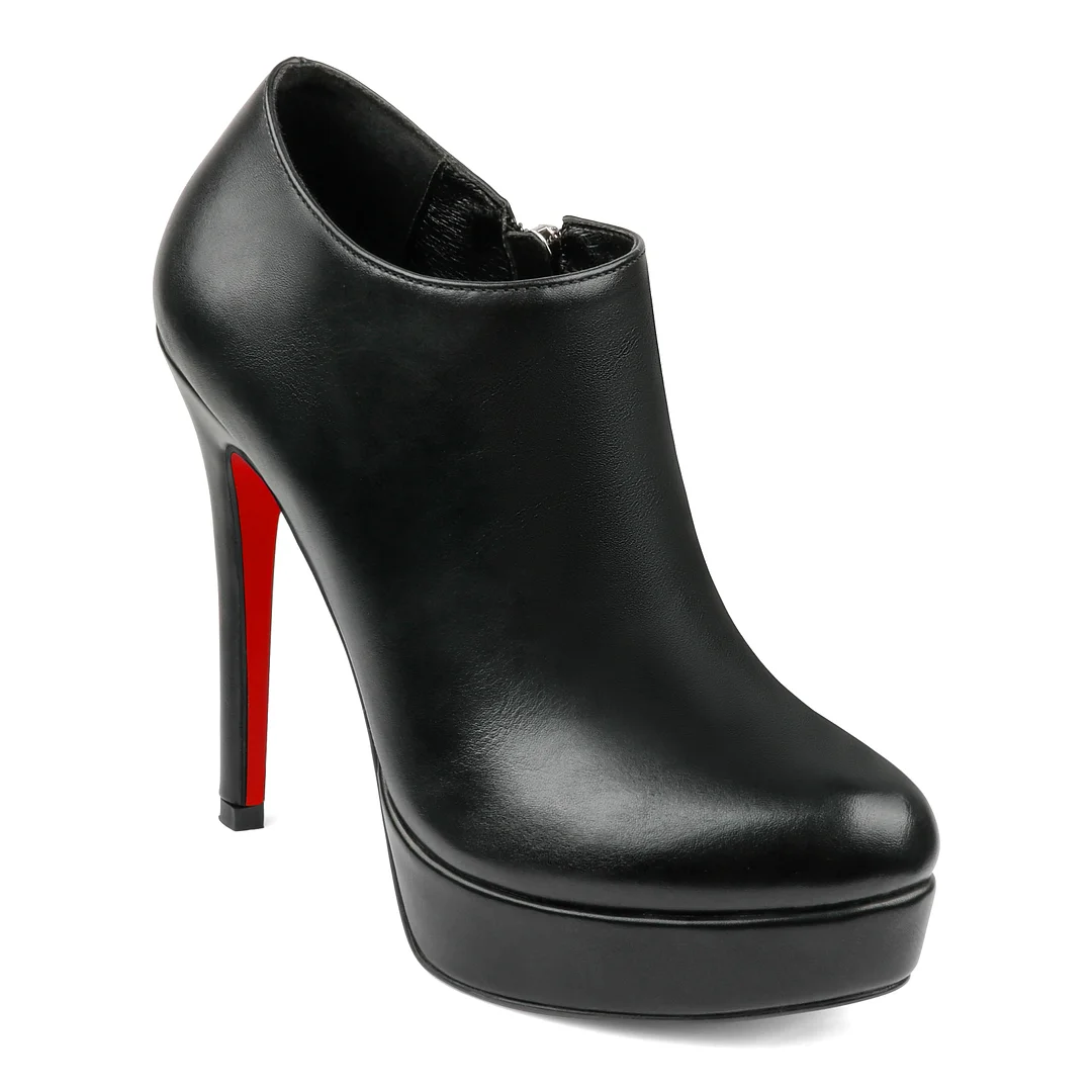 130mm Women's Ankle Boots High Heels Platforms Shoes Red Bottom Pointy Toe Sexy Boots-MERUMOTE