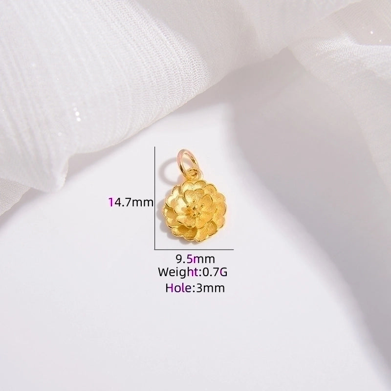 1 Piece 11.5*7.2mm 925 Sterling Silver 18K Gold Plated Petal Lotus Carp Pendant Jewelry Accessories