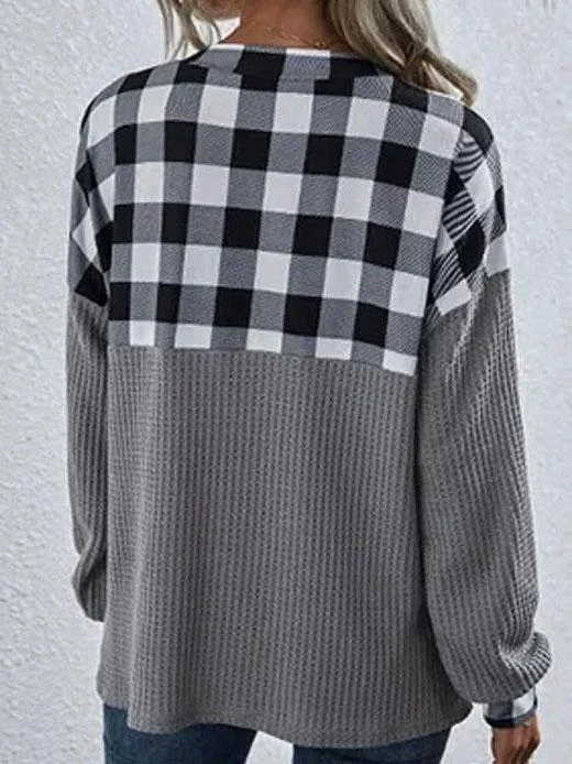 Women Half Sleeve V-neck Solid Color Dress