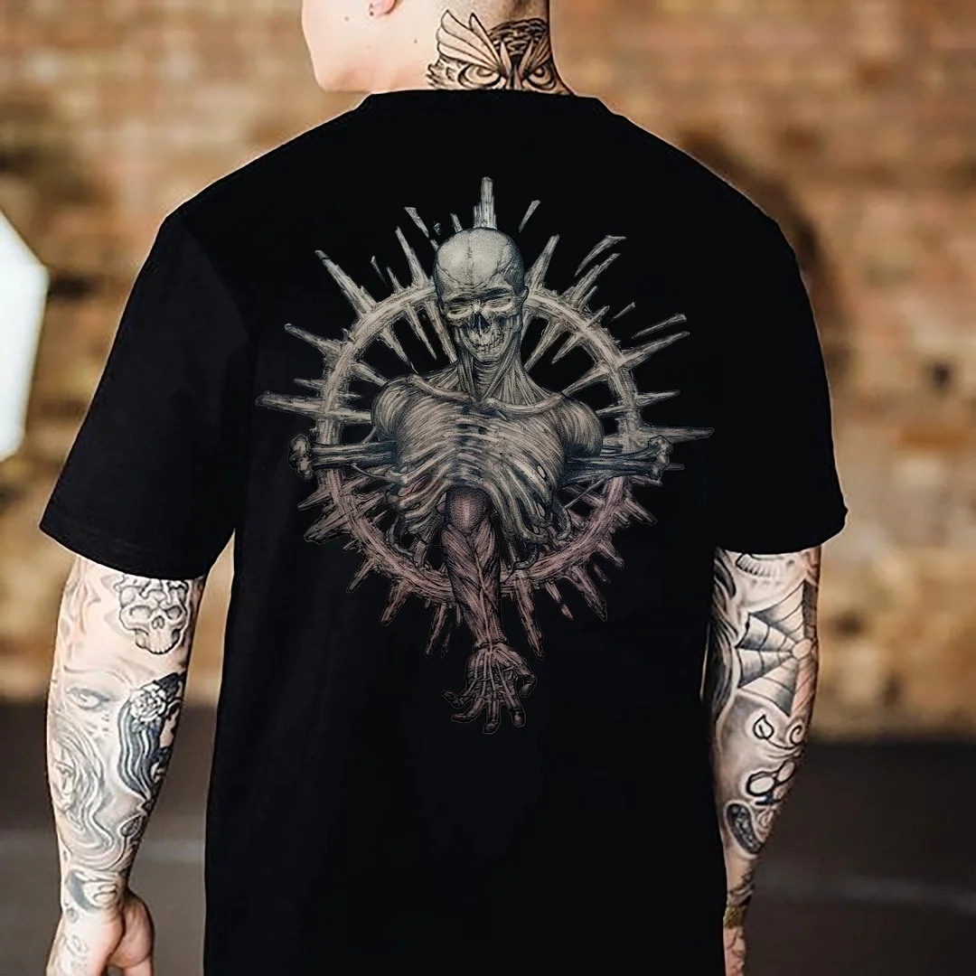 Cross Devil Printed Men's T-shirt -  