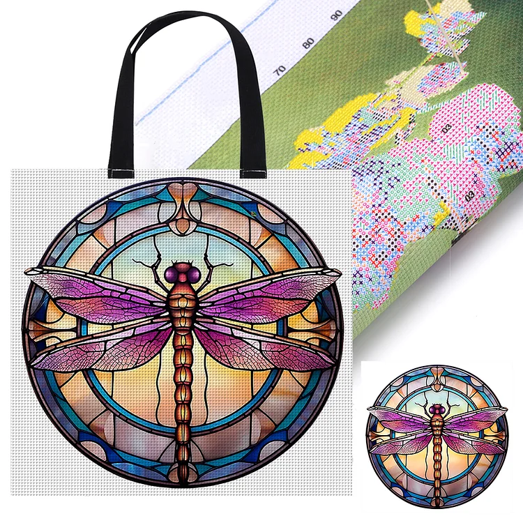 Shopper Bag - Dragonfly 11CT Stamped Cross Stitch 40*40CM