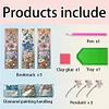 (US Local)3Pcs Special Shaped Flowers 5D DIY Diamond Painting Book Mark for Home Office