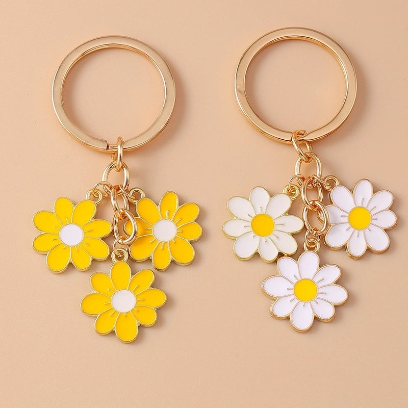 Sweet Flower Alloy Enamel Keychain