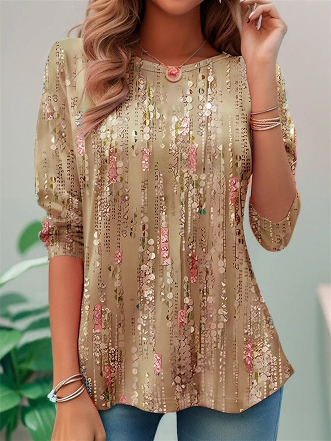 Women Half Sleeve V-neck Solid Color Dress