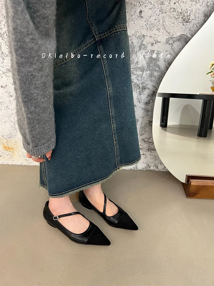 Breakj Breakj Temperament Red Single Shoe Design Sense Niche 2025 Spring And Autumn New Soft Bottom Tip Down Mary Jane Women's Shoes