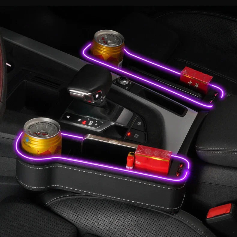 Car seat gap luminous storage box