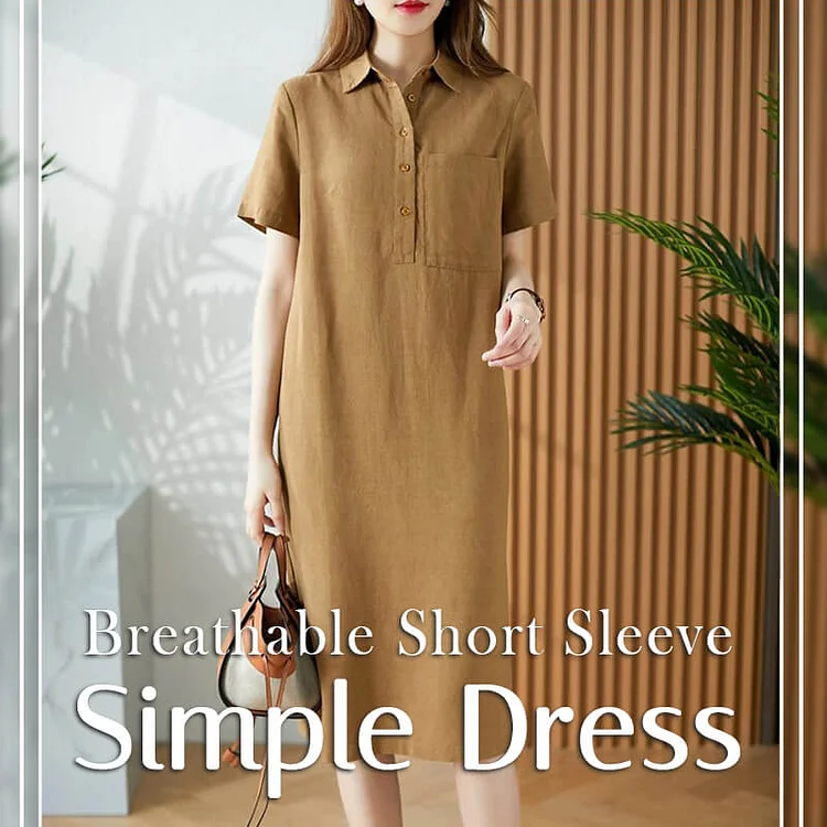 Pousbo® Women's Breathable Short Sleeve Simple Dress