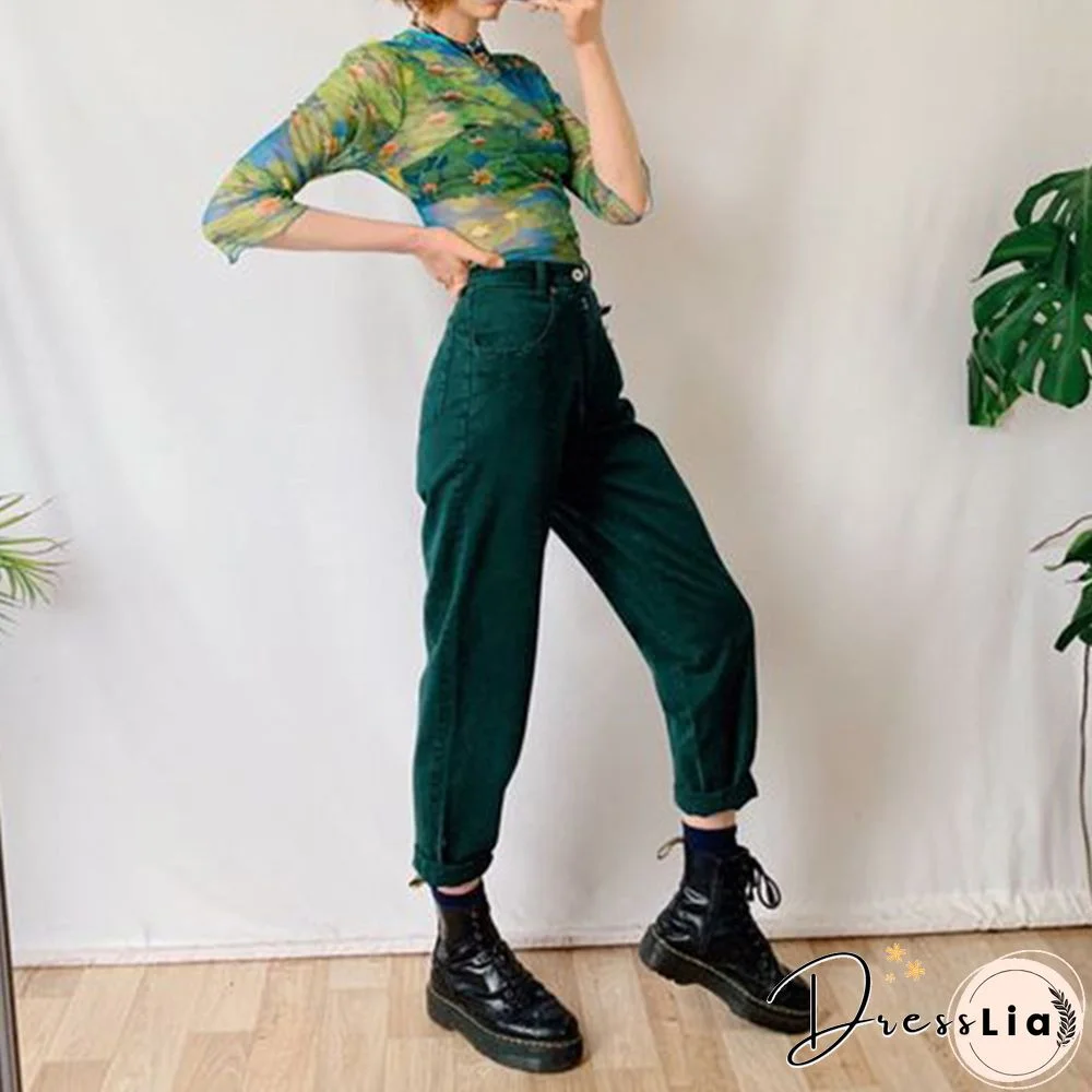 Ladies Casual Retro Street Corduroy Trousers