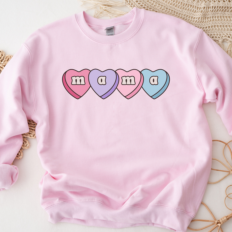Pastel hearts sweatshirt/hoodie/t-shirt custom name on sleeve