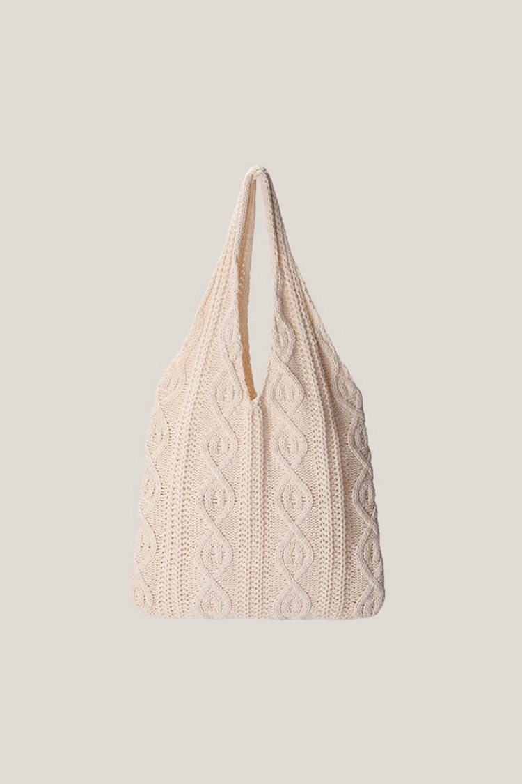 Heart Pattern Braided Tote Bag
