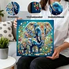 (25x25cm)DIY Elephant Framed Handmade Pearl Painting Art Craft Kit Living Home Decor
