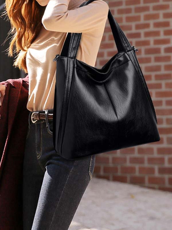 Ladies Fashion Retro Soft Leather All-match Shoulder Bag