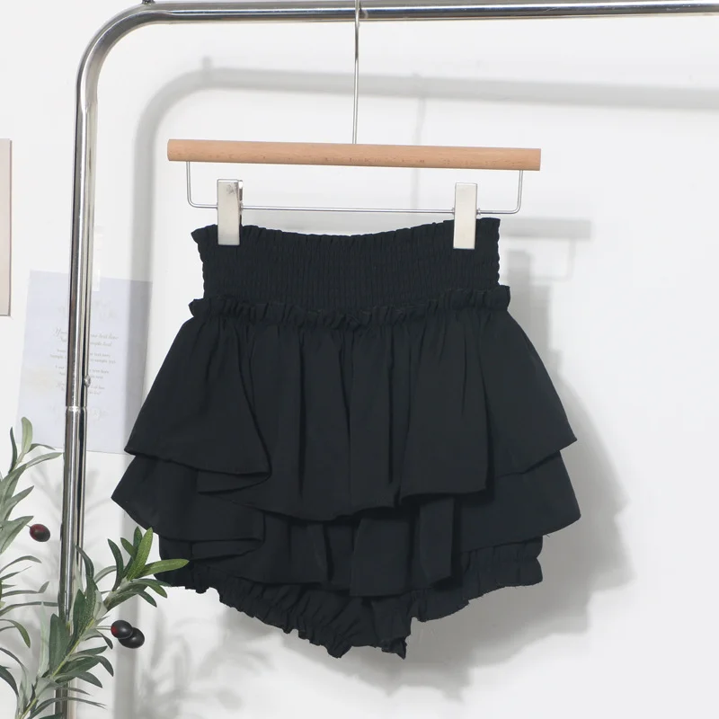 Uveng The Real Shot Of The Ballet Style White Fluffy Half Skirt Woman Loose High Waist Cake Skirt A Word Super Short Skirt 8879