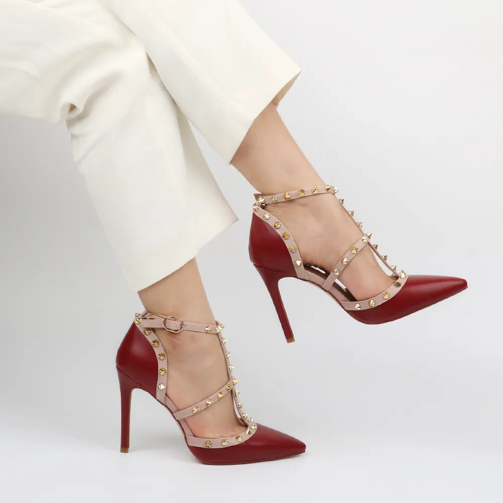 100mm Rivets Studs Summer Strappy Shoes Party Wedding Sandals-vocosishoes