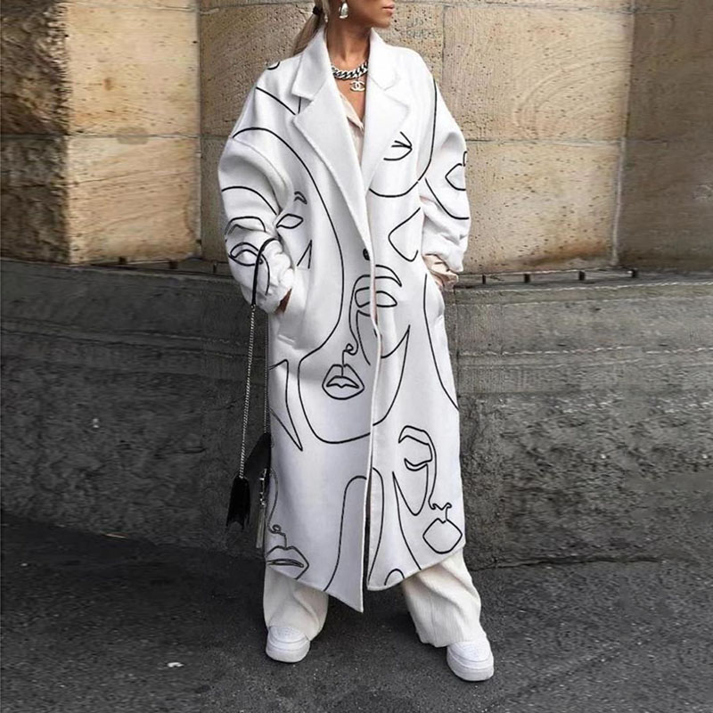 Simple Lines Print Coat wearshes