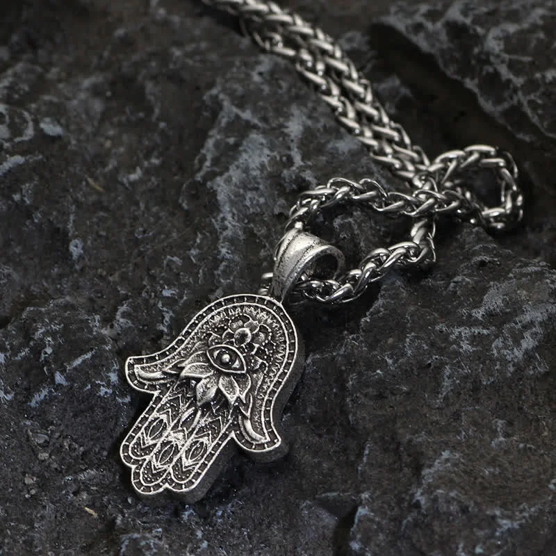Hamsa Symbol Luck Protection Pendant Necklace