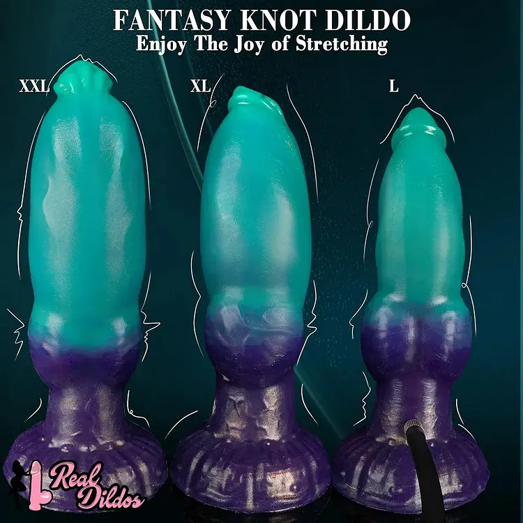 pornhint Pornhint 8.07in Knot Fantasy Inflatable Dildo With Suction Cup Women Masturbator Toy