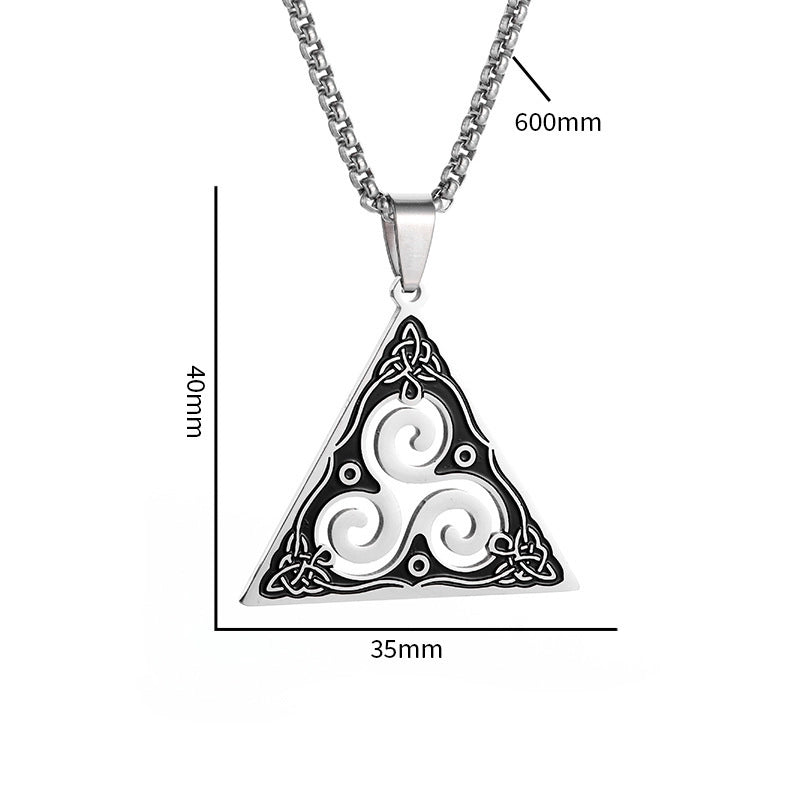 Hip-Hop Retro Witches Knot Titanium Steel Plating Men’s Pendant Necklace