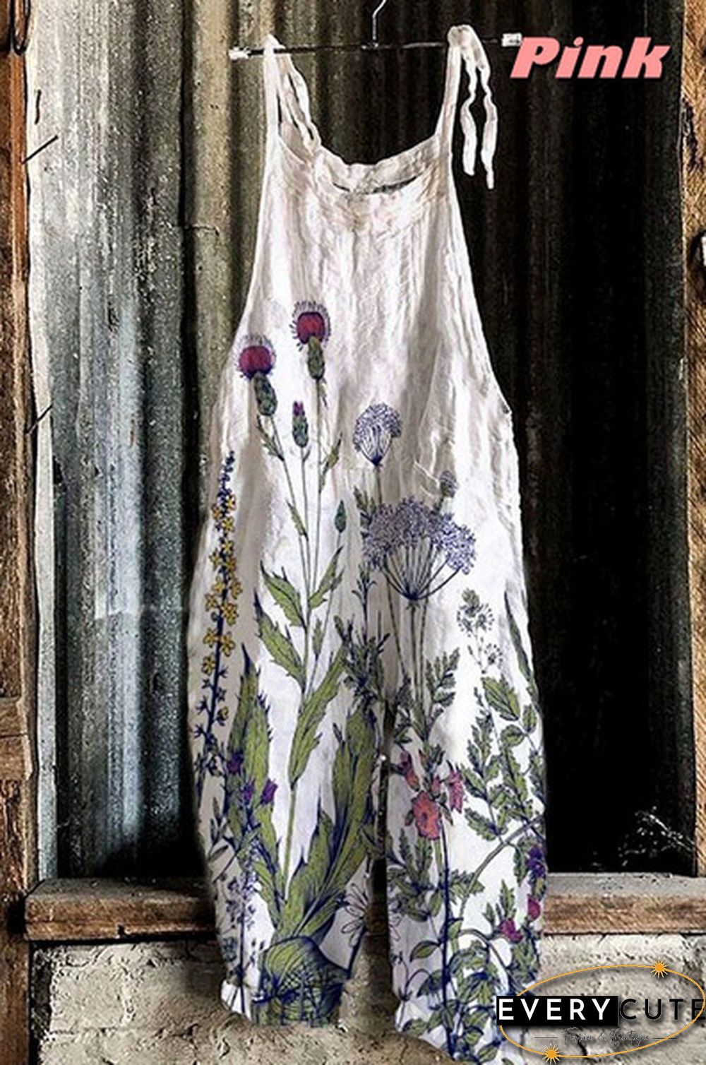 Summer New Fashion Women Casual Overalls Floral Print Jumpsuit Graphic Sling Pants Loose Casual Style Plus Size Streetwear