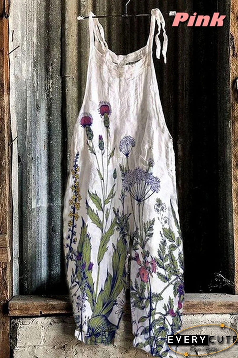 Summer New Fashion Women Casual Overalls Floral Print Jumpsuit Graphic Sling Pants Loose Casual Style Plus Size Streetwear