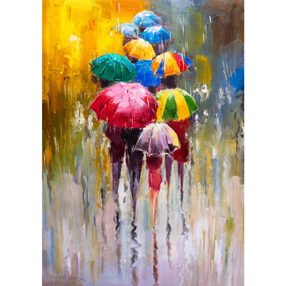 

30*40CM - Round Drill Diamond Painting - People Umbrella, 501 Original