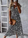 Daisy Printed Short Sleeves Midi Dress
