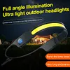 LED+COB Rechargeable Headlight Waterproof Head Lamp for Camping Fishing Hiking