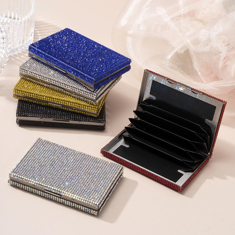 Women's Solid Color Metal Clasp Frame Card Holders