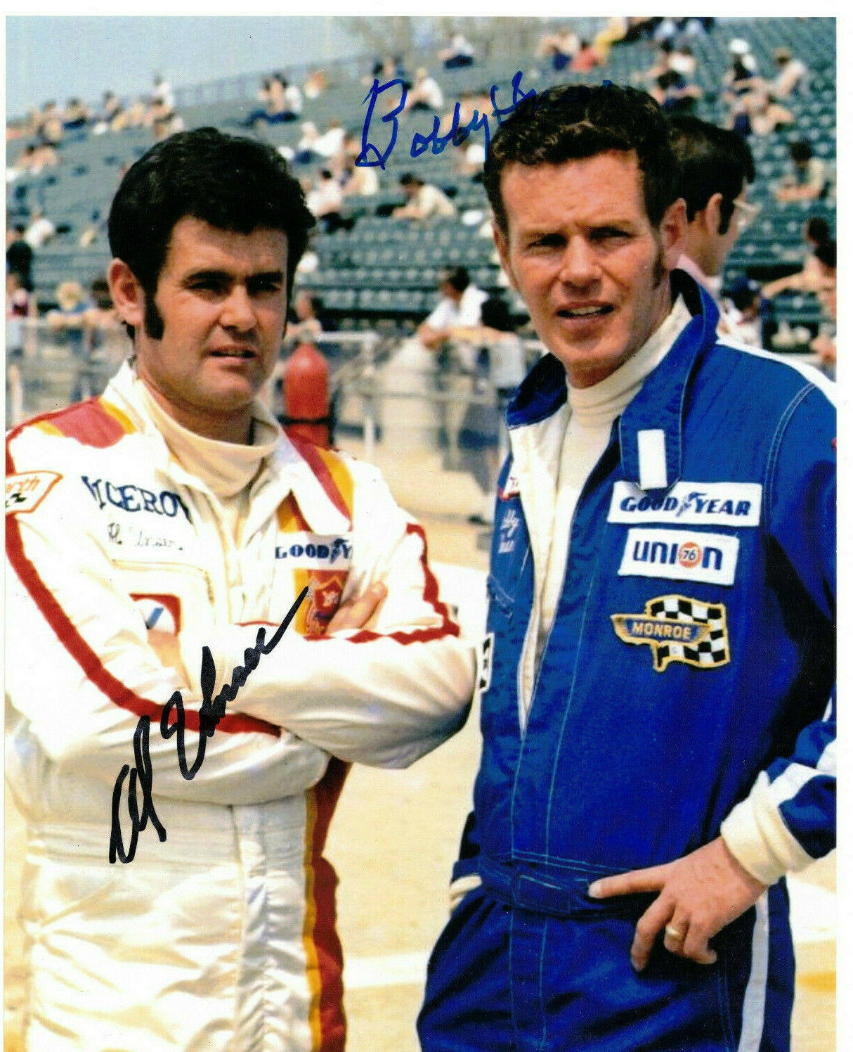 Al & Bobby Unser Authentic Signed 8x10 Photo Poster painting Autographed, IndyCar, Racing