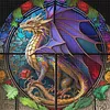 Glass Painting-Pterosaur-11CT Stamped Cross Stitch 40*40cm/15.75*15.75in tapestrymarket
