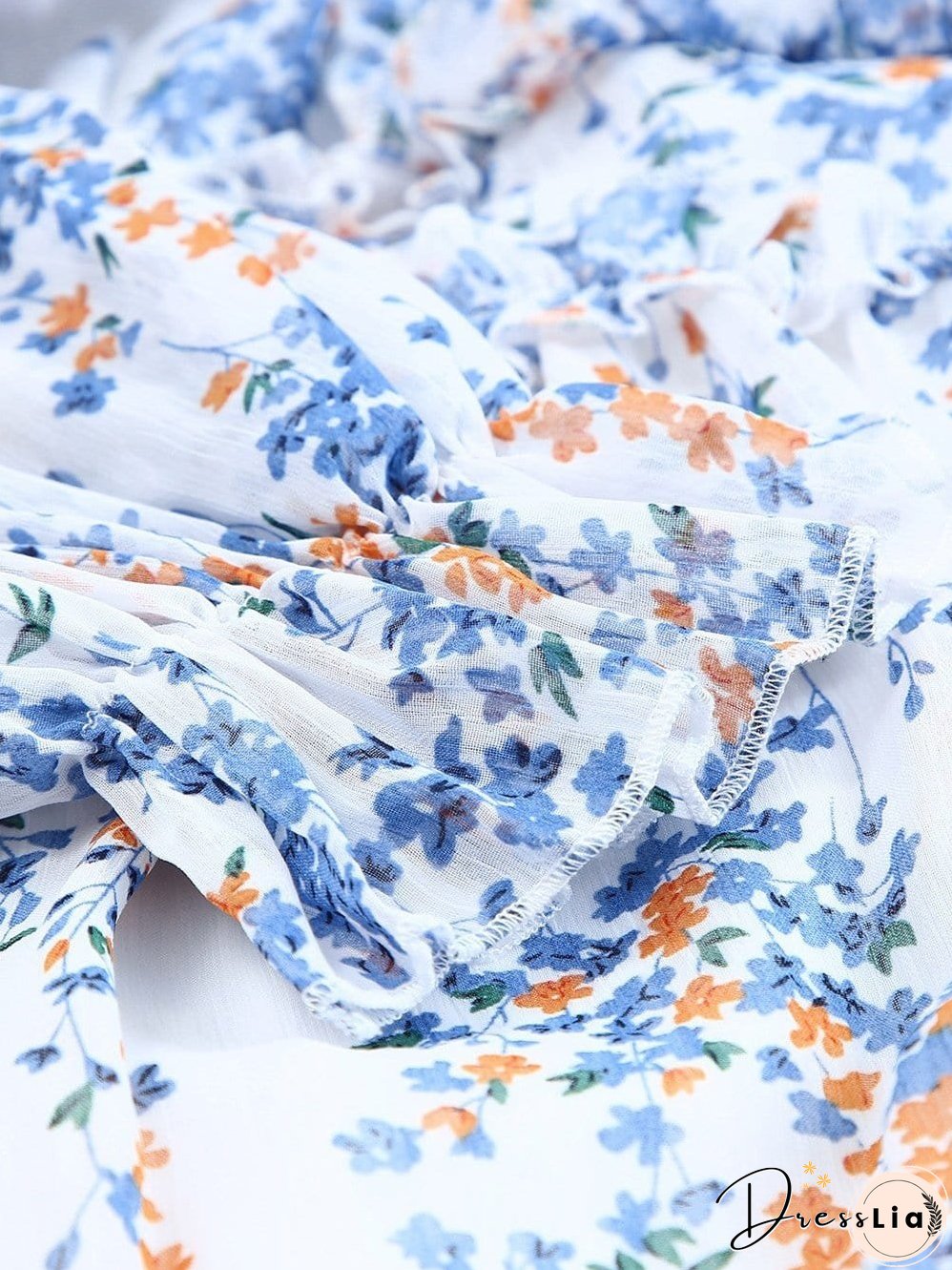 Feminine Floral Dress with V-Neck