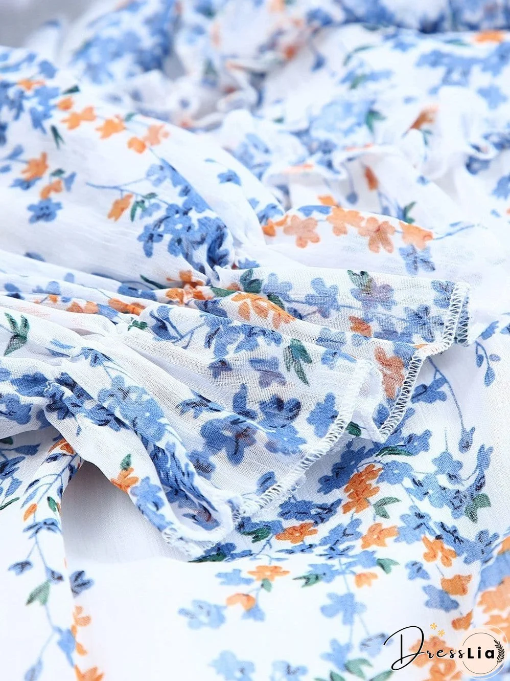 Feminine Floral Dress with V-Neck