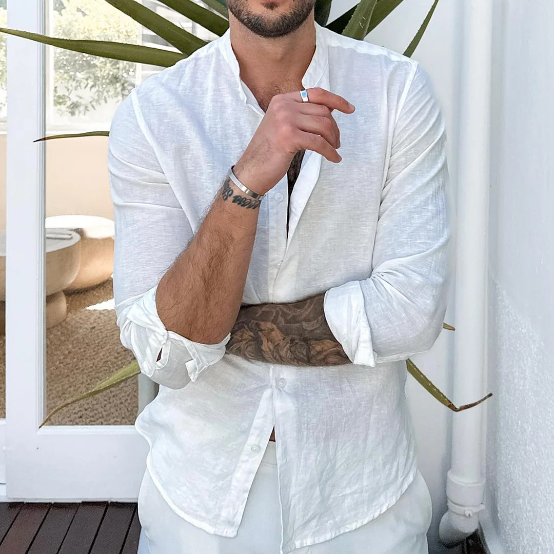 Comfortable Plain Vacation Shirt-inspireuse