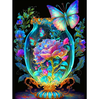 Diamond Painting - Square Drill - Colourful Butterfly(40*30cm