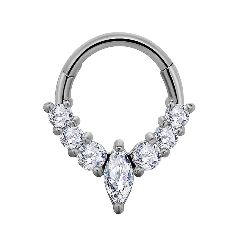 1 Piece Nose Rings & Studs Casual Elegant Vacation Geometric 304 Stainless Steel Inlay Zircon 18K Gold Plated Earrings Nose Ring